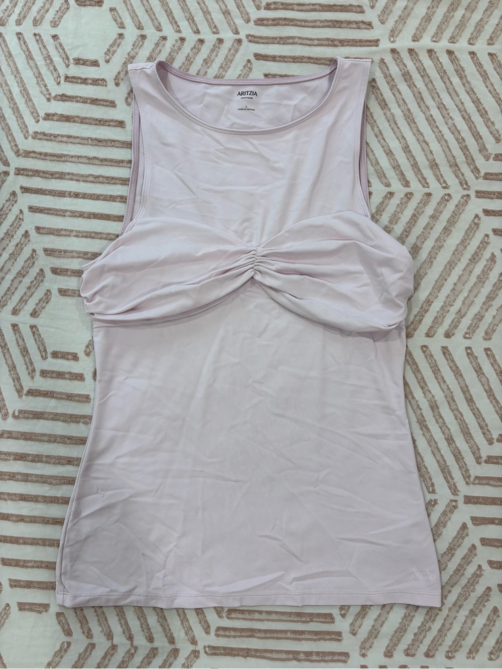 Aritzia Pale Lilac Twist-Front Tank Top